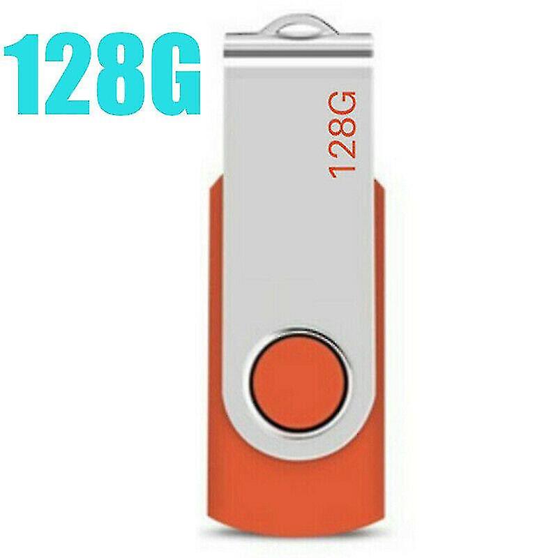 Cache Memory Orange-128 Gb Usb Flash Memory Drive 2.0 High Speed Stick Pen Thumb Data Storage For Desktop