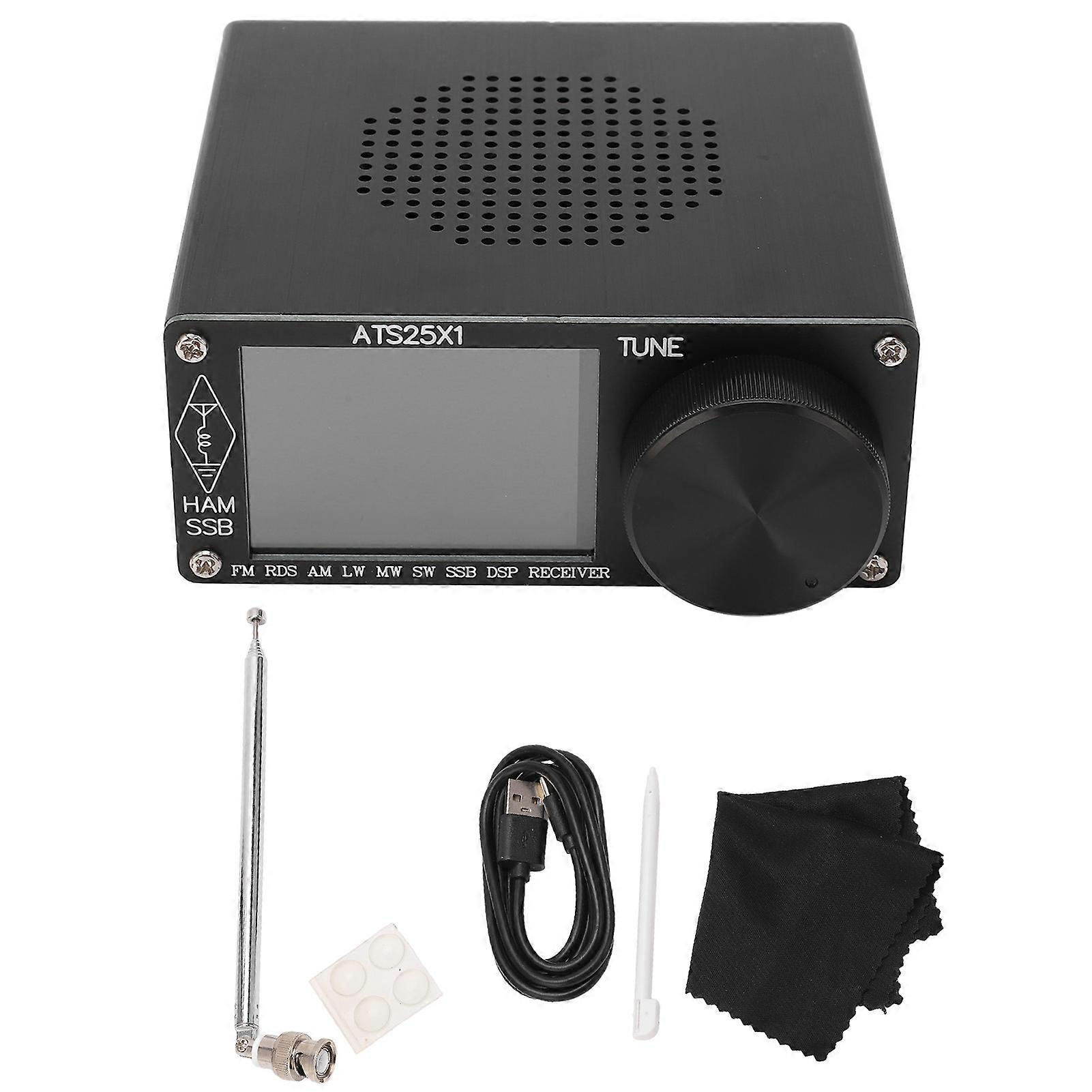 Full Band Radio Receiver, Portable Radio Receiver, Aluminum Alloy Housing Portable Radio Receiver with 2.4in Color Touchscreen 2LZL1
