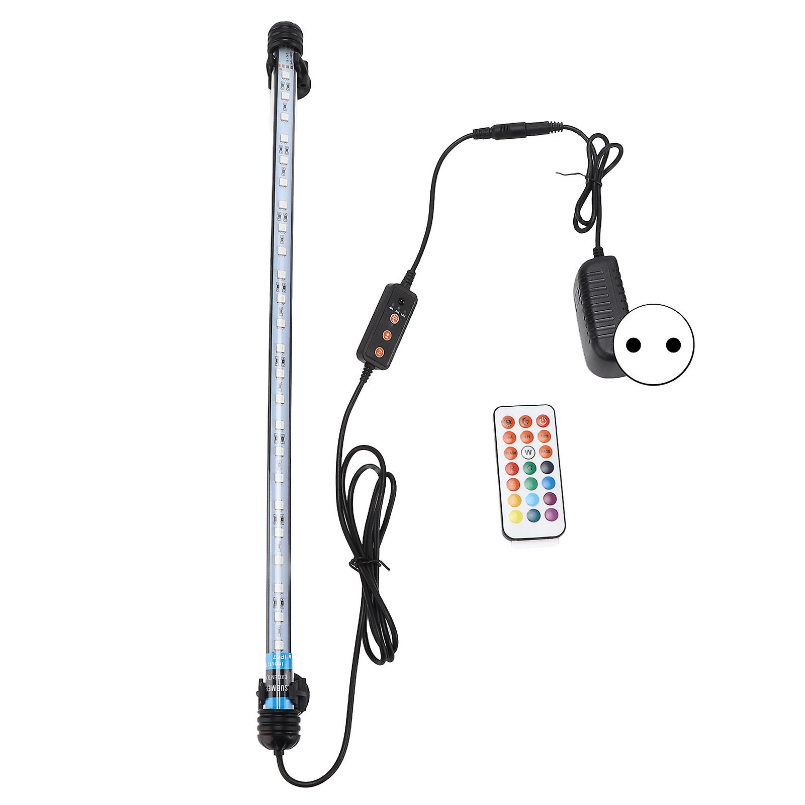 Lampe d'aquarium LED submersible à minuterie réglable, forte puissance de pénétration, 110-240 V, 24 ampoules, prise UE