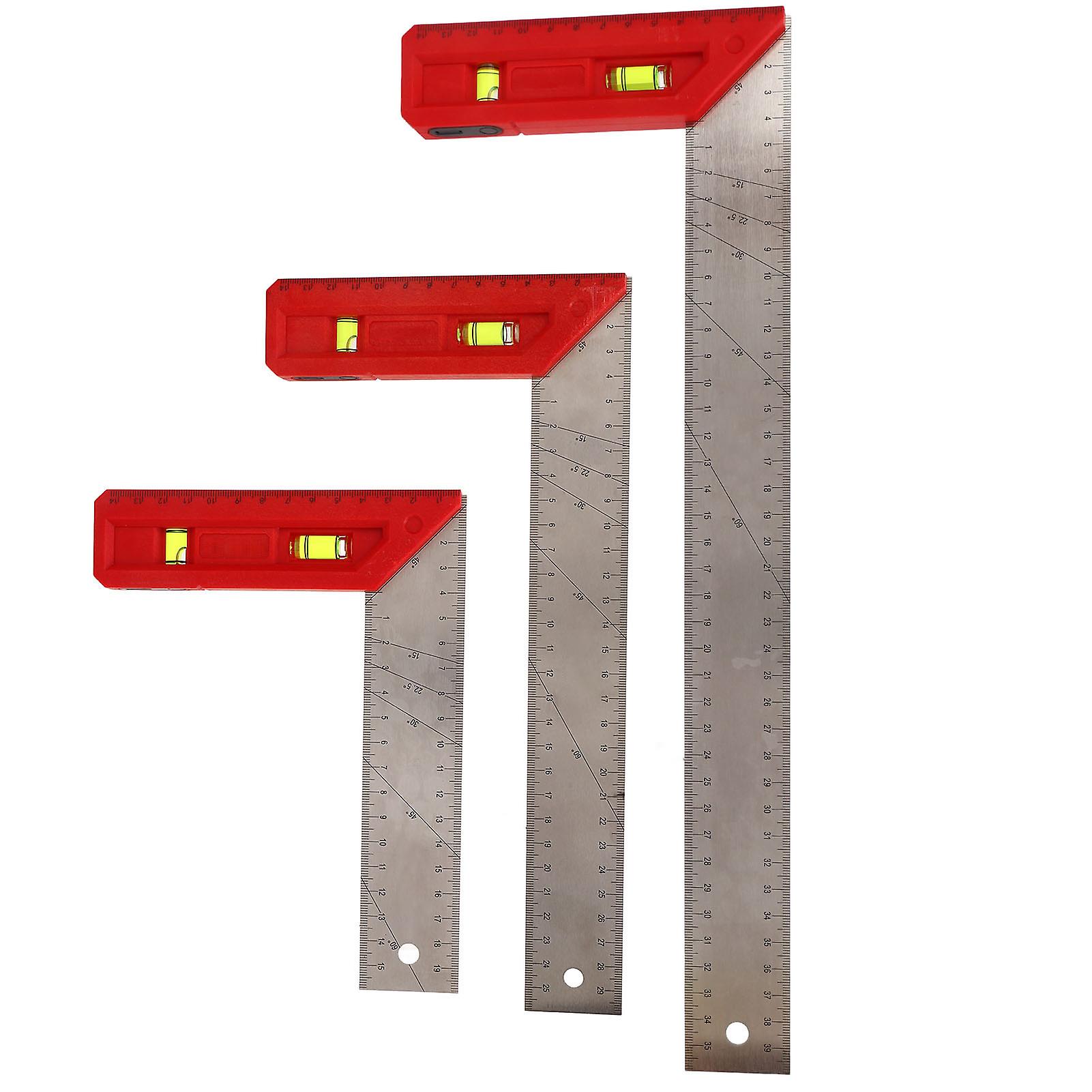Woodworking Square Carpenter Professional Measurement Ruler 90 45 Degree with Level Bubble 20cm 