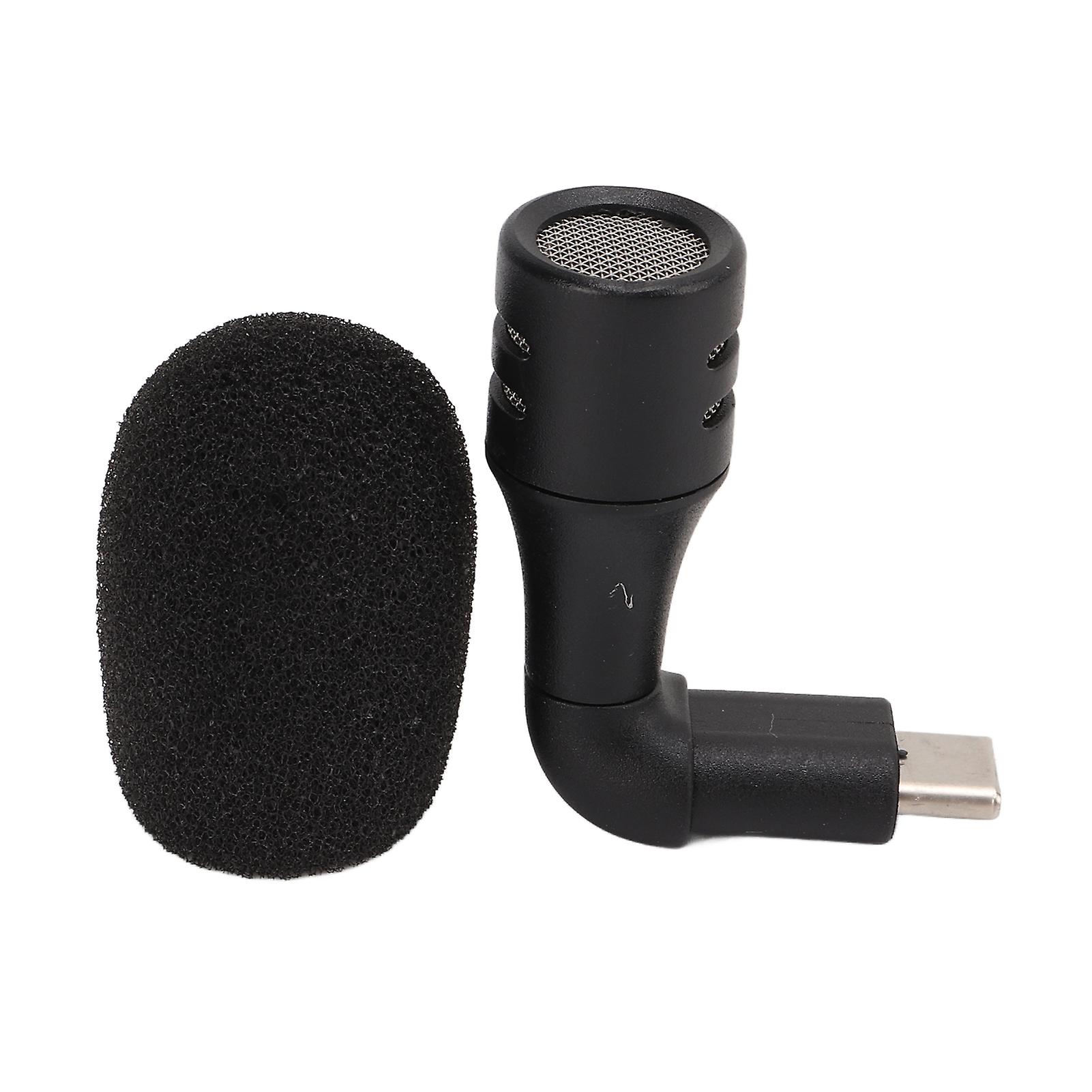 Type C Plug Smartphone Video Mini Microphone Mobile Phone Omnidirectional High Sensitivity 90° Angle Plug and Play Mic