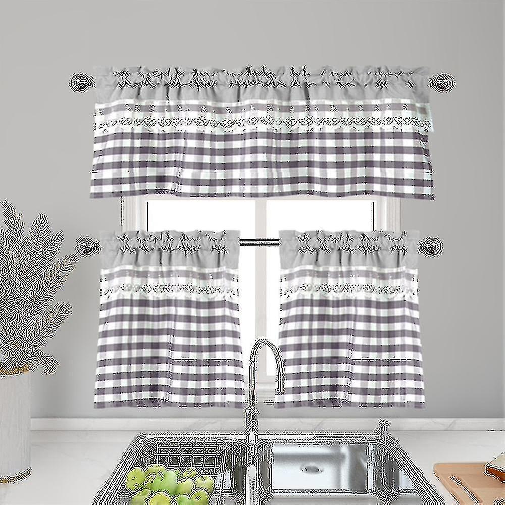 Kitchen Curtains Decor Window Curtain Luxury Cafe Valance Topper Drapes-mxbc