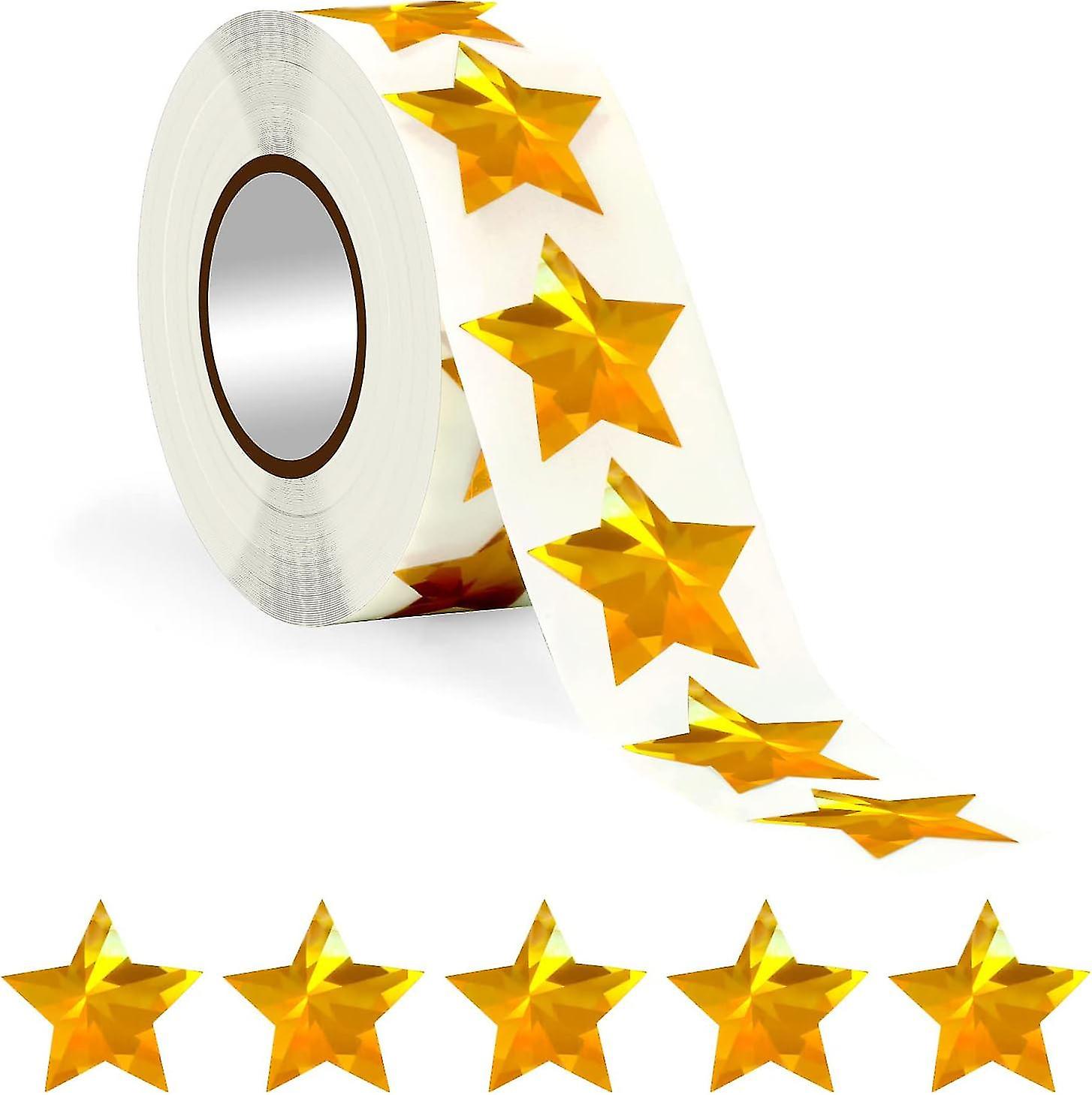 500 قطعة ملصقات نجمة ذهبية للأطفال مخطط المكافآت في الفصل الدراسي بالمدرسة ، 1 بوصة ملصقات نجمة ذاتية اللصق للمعلمين الآباء والأمهات الأطفال (1 لفة)