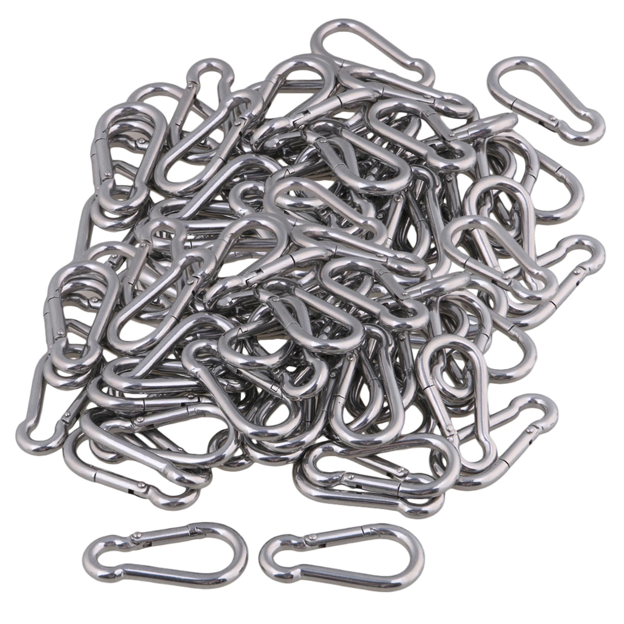 100x Multifunctional Spring Snap Quick Link Lock Stainless M5 50mm