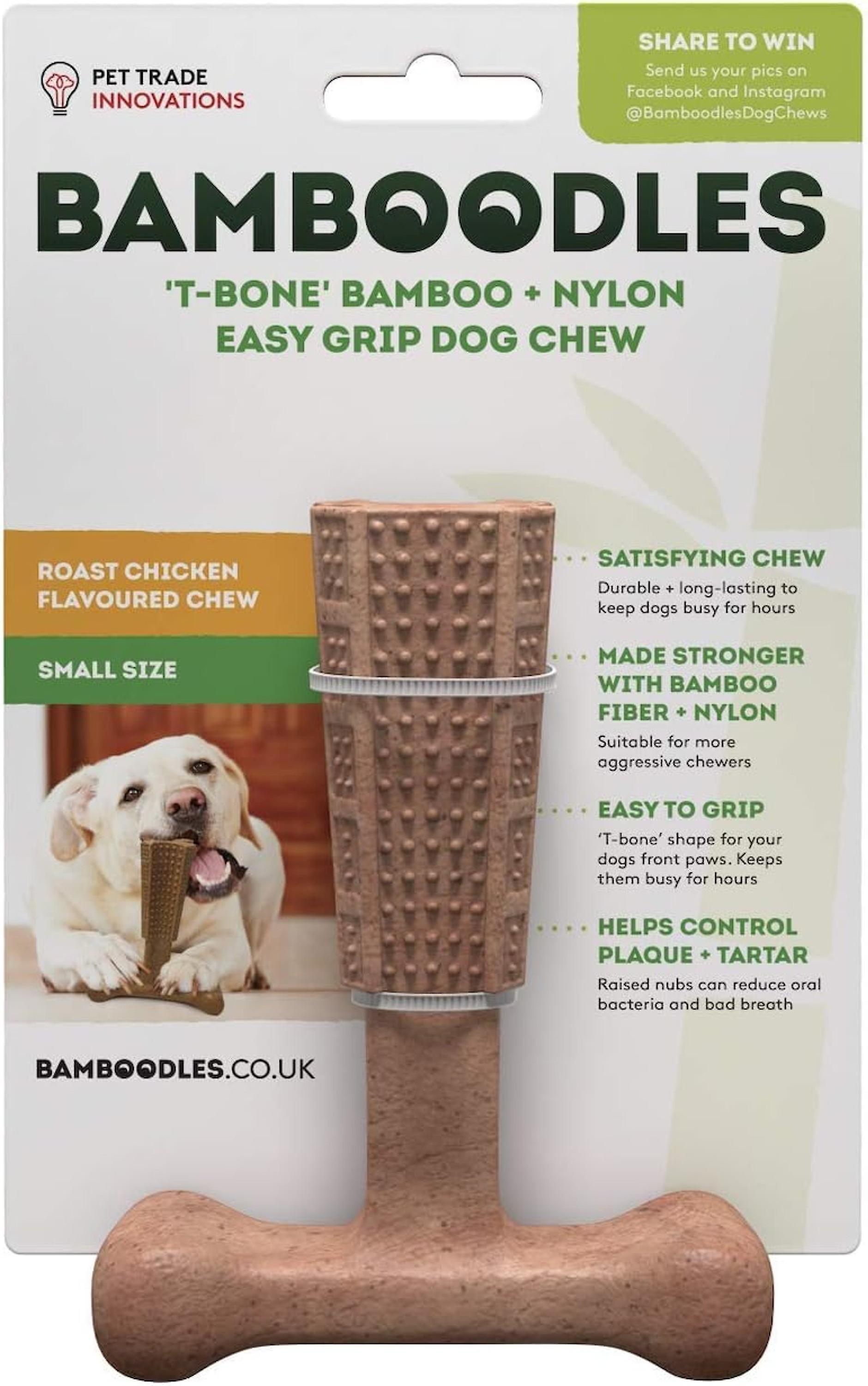 Bamboodles T-Bone Chew Toy for Dogs - Medium 6" Chicken Flavour