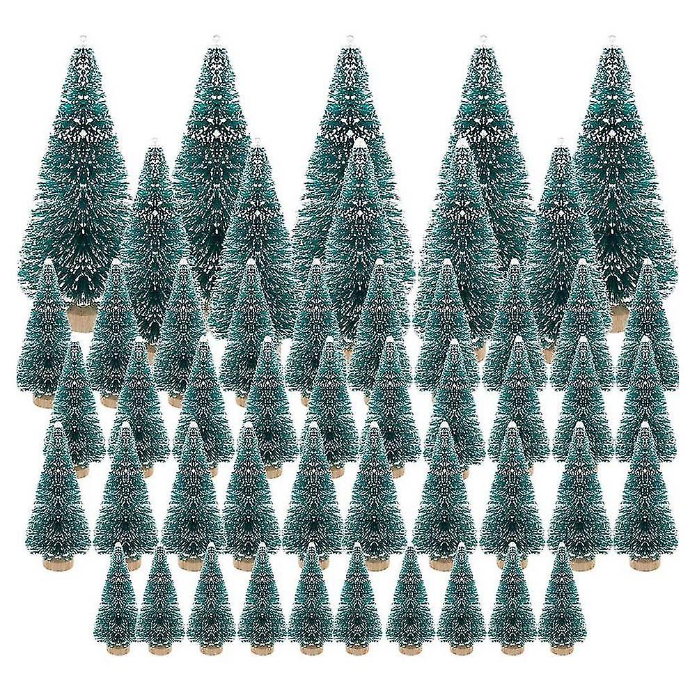 50pcs Miniature Artificial Christmas Tree Small Snow Frost Trees Pine Trees Christmas Diy Party Dec