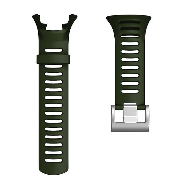 Replacement TPE watch strap with Silver buckle for SUUNTO AMBIT3 Green