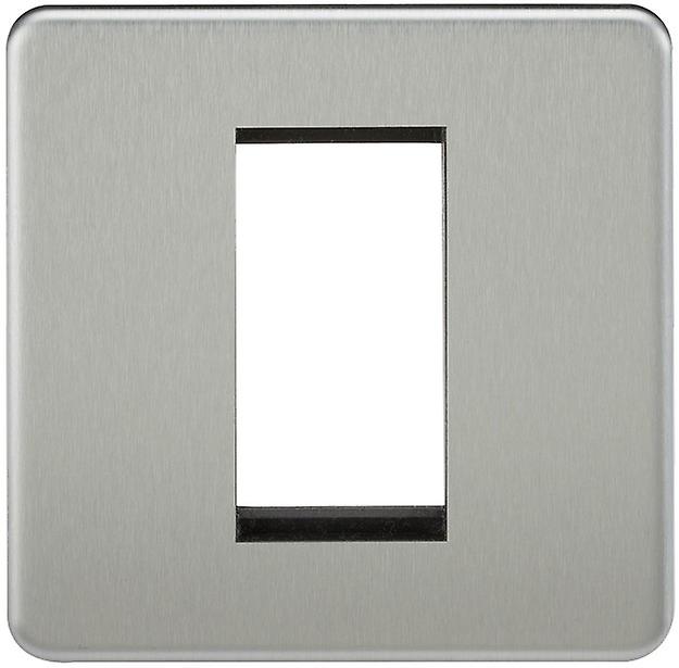 Knightsbridge Screwless 1G Modular Faceplate - Brushed Chrome - SF1GBC