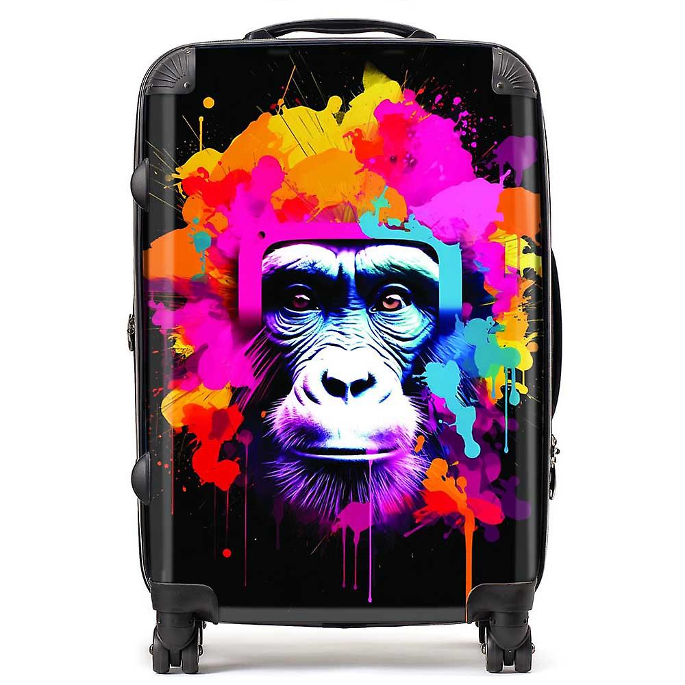 Multi Coloured Monkey Face Suitcase
