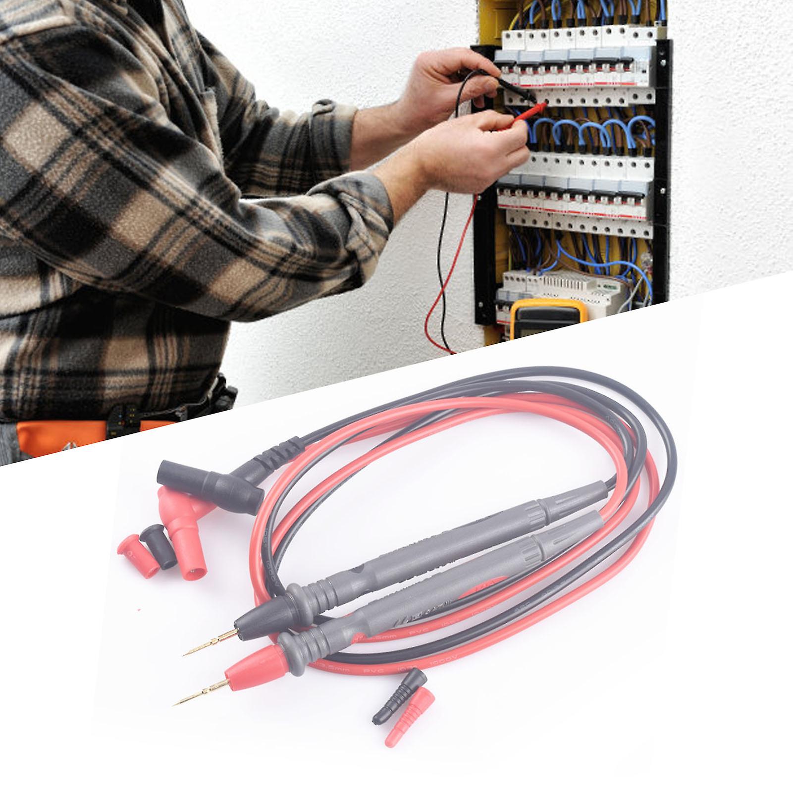 1000V 10A Fine Pointed Test Pen High Accuracy Copper Wire Gold Plated Test Probes for Multimeter Electronics 