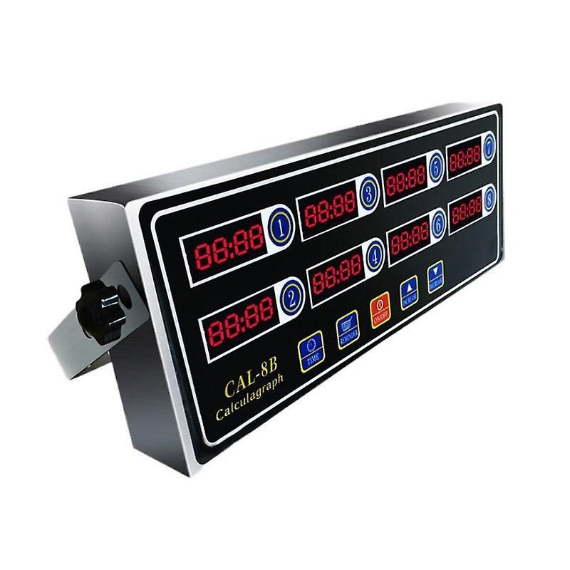 Commercial 8 Channels Digital Kitchen Timer, Stainless Steel Calculagraph Timer With Alarm Clock 