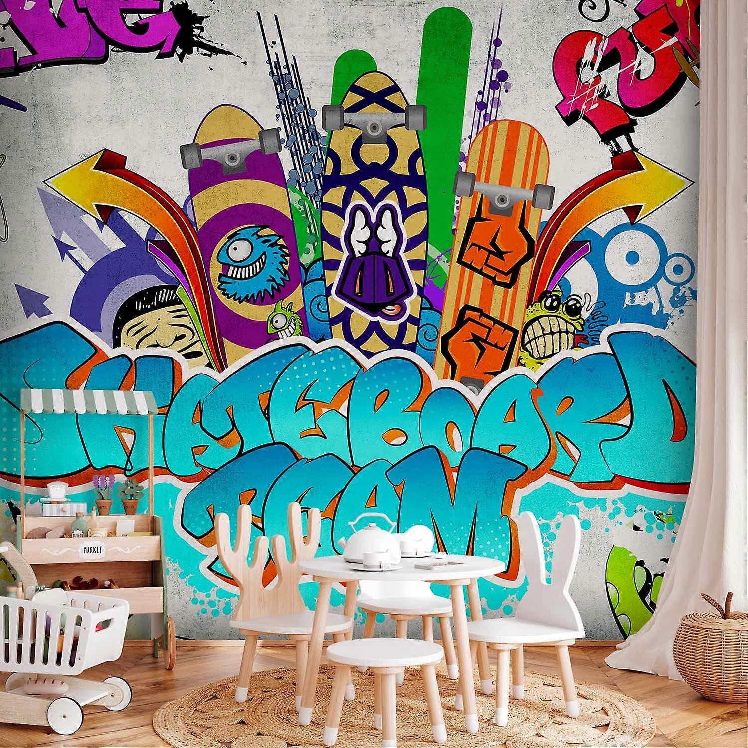 Self-adhesive Wall Mural - Skateboard team