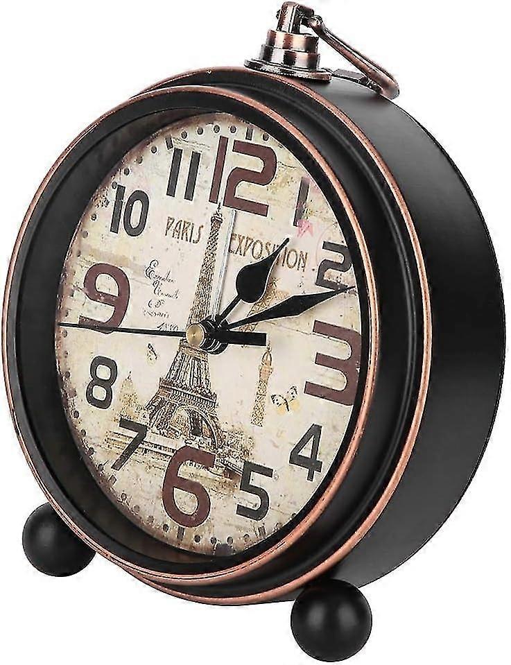 Desk clock, exquisite retro style bedside alarm clock, suitable for home decoration