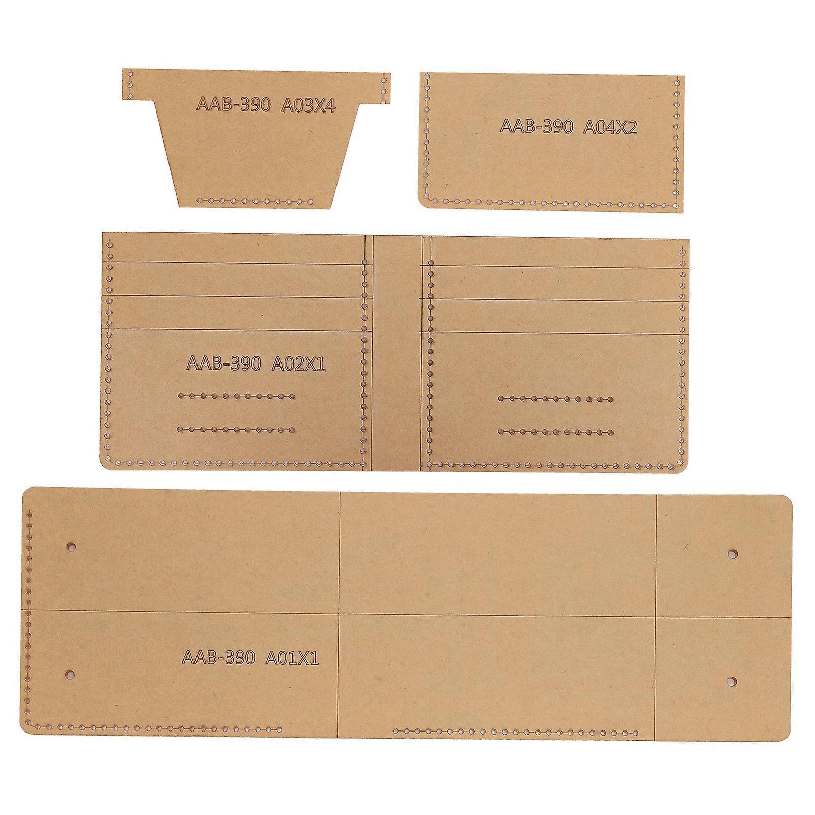4pcs Acrylic Wallet Template Diy Handmade Leather Short 3fold Wallet Pattern Making