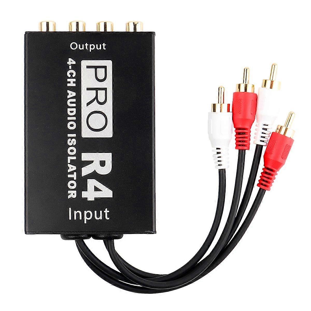 Audio Isolator 4CH Audio Noise Reducer Ground Loop Audio Isolator for Car Audio Modification, Easy