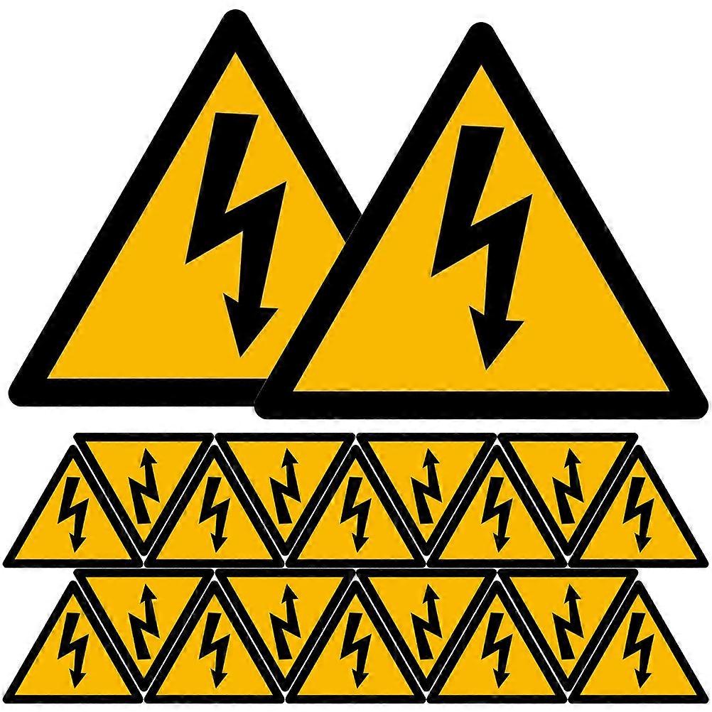 20 Sheets of Self Adhesive Caution Stickers Electric Fence Warning Labels Signs Warning Stickers