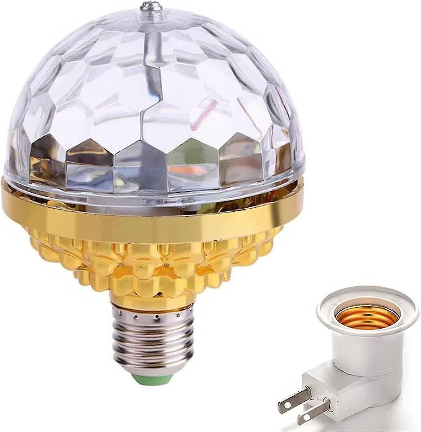 Colorful Disco Rotating Magic Ball Light Bulb With Sockets,led Rgb Strobe Party Lamp Bulb,disco Light Bulb,for Birthday Party Club Bar Karaoke Hallowe