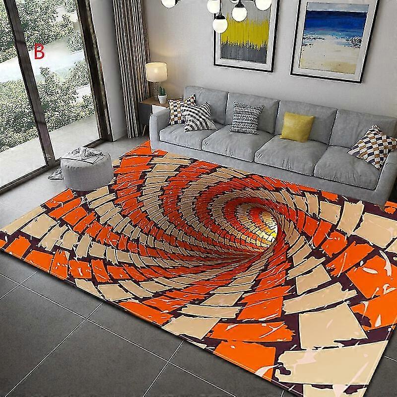 3dvortex Illusion Tæppe Indgang Dør Gulvmåtte Abstrakt Geometrisk Optisk Dørmåtte Skridsikker Gulvmåtte Indretningstæppe