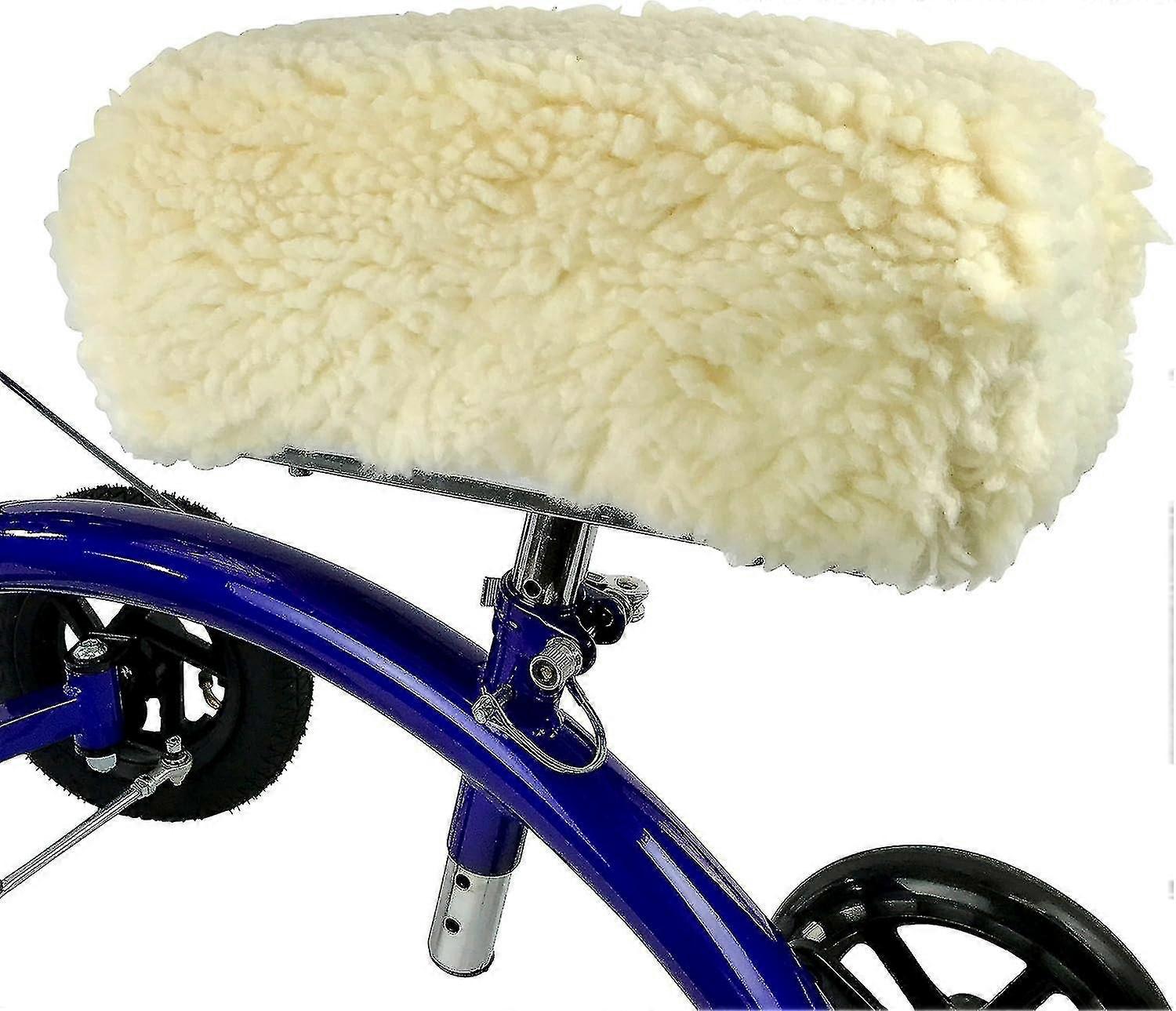 Deluxe Plush Synthetic Sheepskin Knee Walker Kneepad Cover with Thick Comfortable Padding