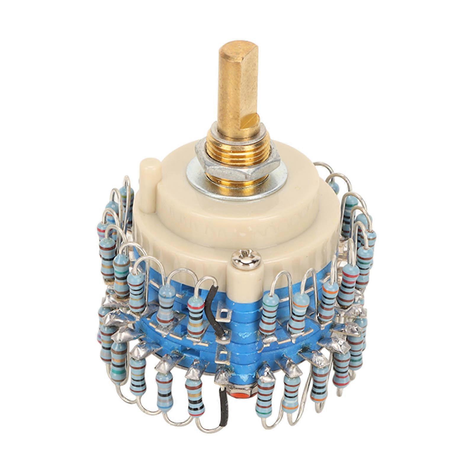 Two Channels Volume Potentiometer 224 Gear 20K High Accuracy Volume Potentiometer for Amplifier Half Round Handle