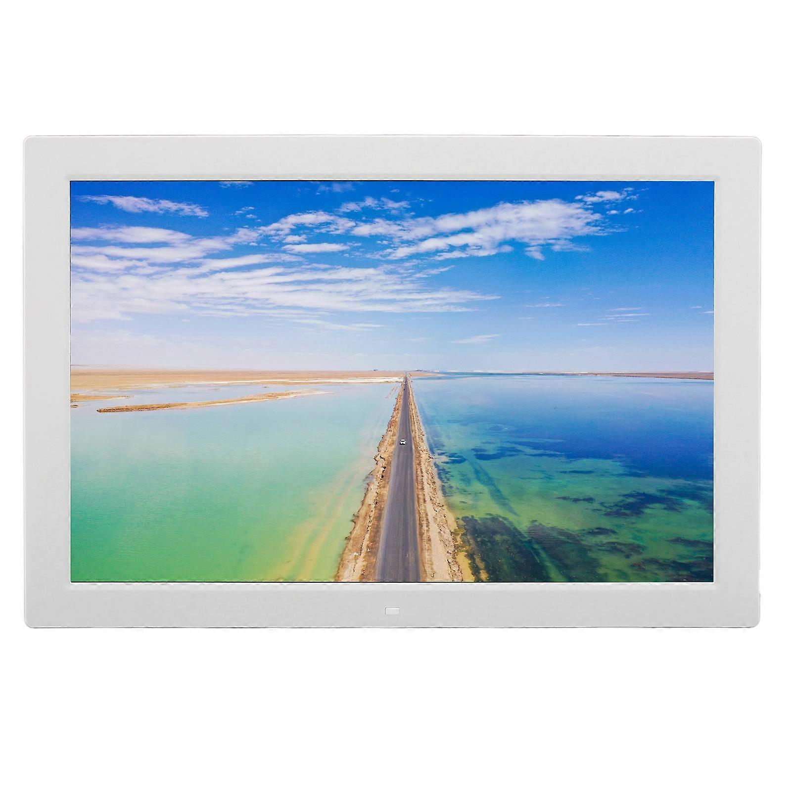 17 Inch Digital Photo Frame 16:10 IPS Screen 1440x900 Supports Video Sound Picture Electronic Digital Picture Frame 100240V White EU Plug