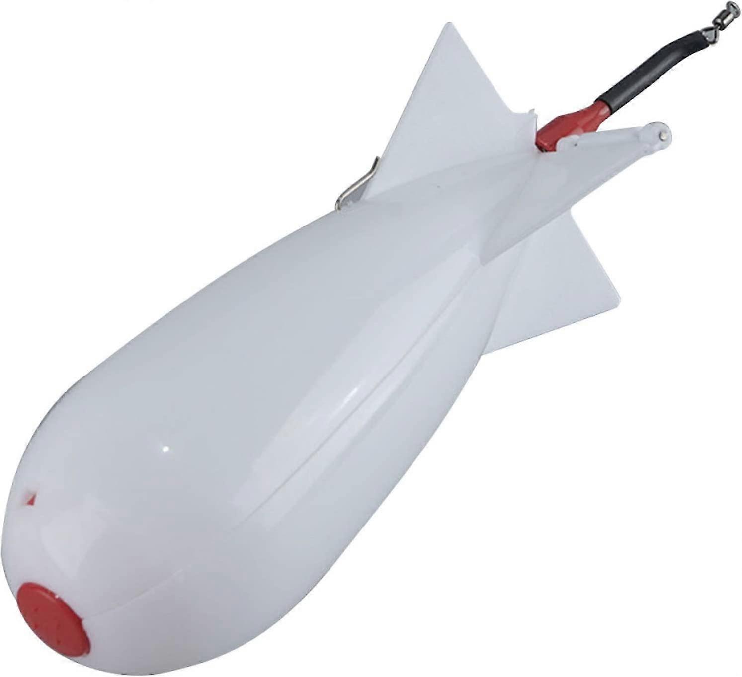 Feeders Fishing Spomb Rocket Shape Fishing Feeders Float Bait Holder Tackle Tool(White S)