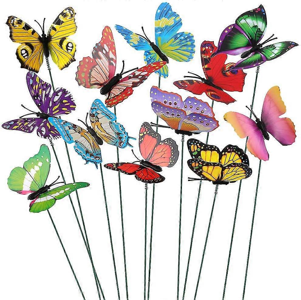 Set 50 decoratiuni fluturi, PVC, 29.5 cm, Multicolor