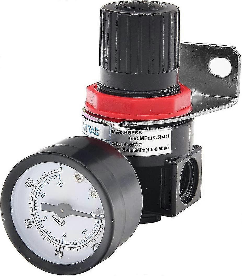 Luftkompressor filter regulator, 1/4 " Npt tryklufttrykregulering Kvindelig montering med måler