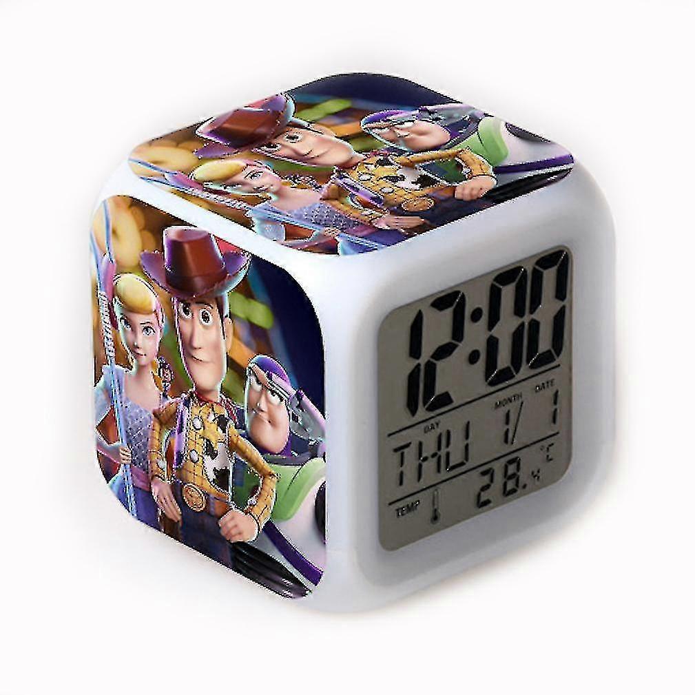 hmwy-toy story 4 alarm clock fork duck rabbit color-changing desk clock