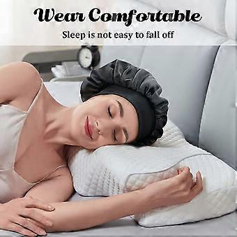 Bonnet De Nuit En Satin Pour Cheveux Longs Et Bouclés - Taille Ajustable - Réduit Les Frisottis Et La Casse - Idéal Pour Dormir, Douche Ou Soins