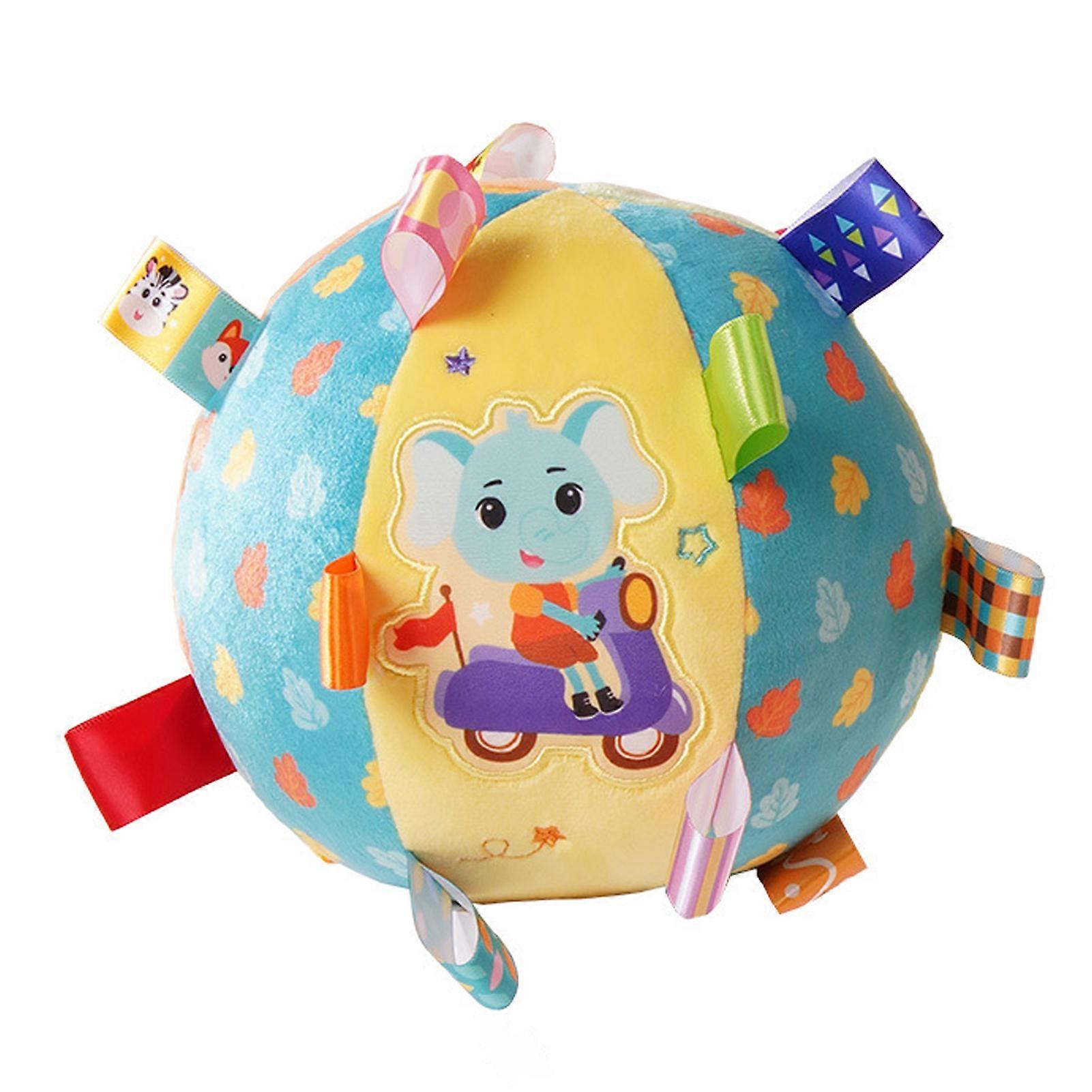 Baby Cloth Ball Toy with Sound Effects Colorful Fun Patterns Soft Ball Toy Novelty Gift for Toddler Infants