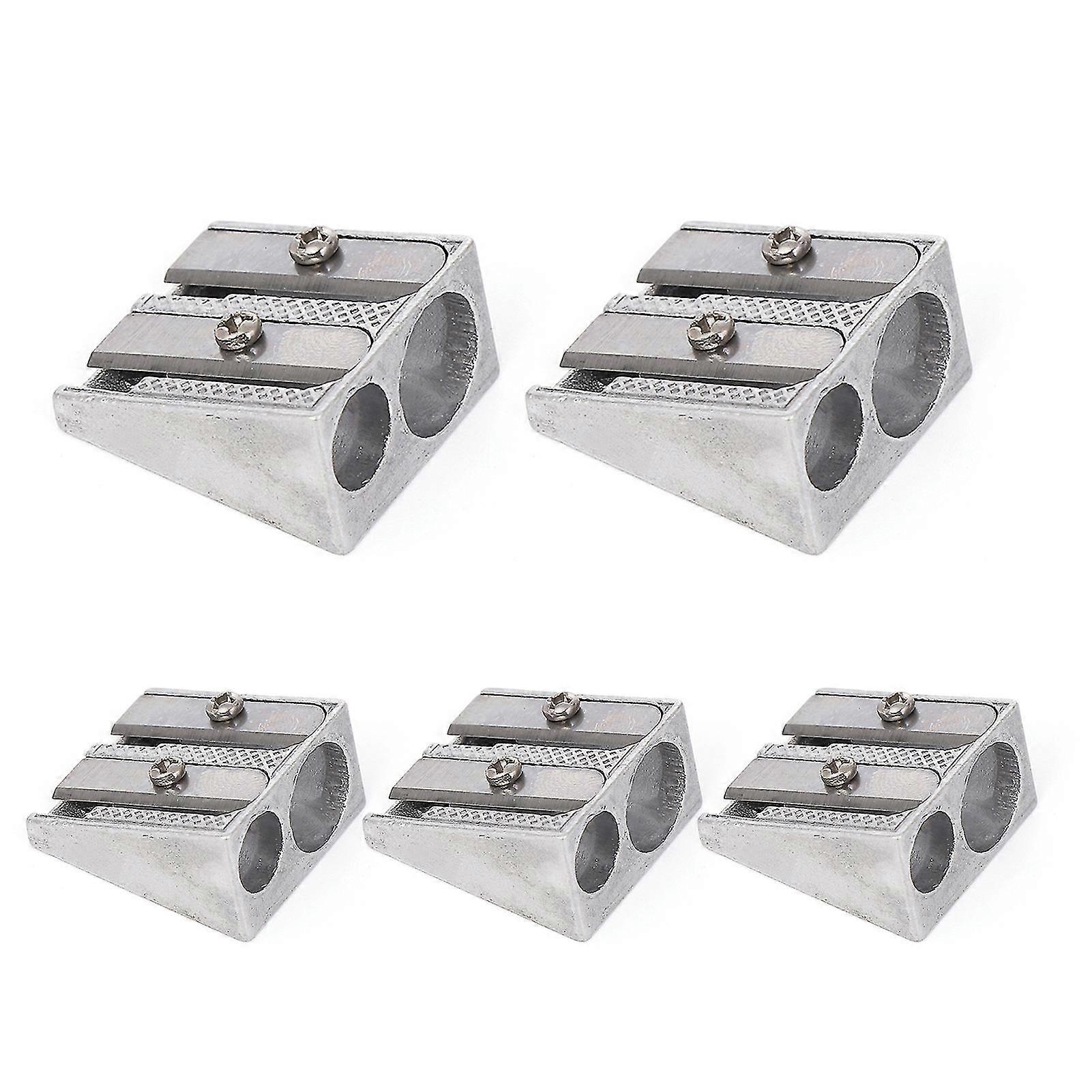 Handheld Manual Pencil Sharpener with Dual Hole Sturdy Construction Compact Size Portable Metal Pen Sharpener