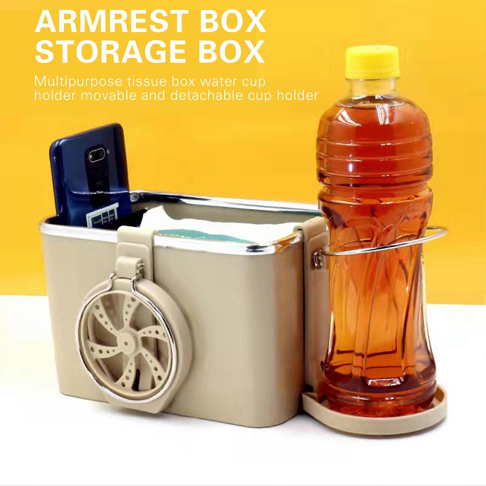 Car Multifunctional Holder Tissue Box and Cup Storage Armrest Storage Box