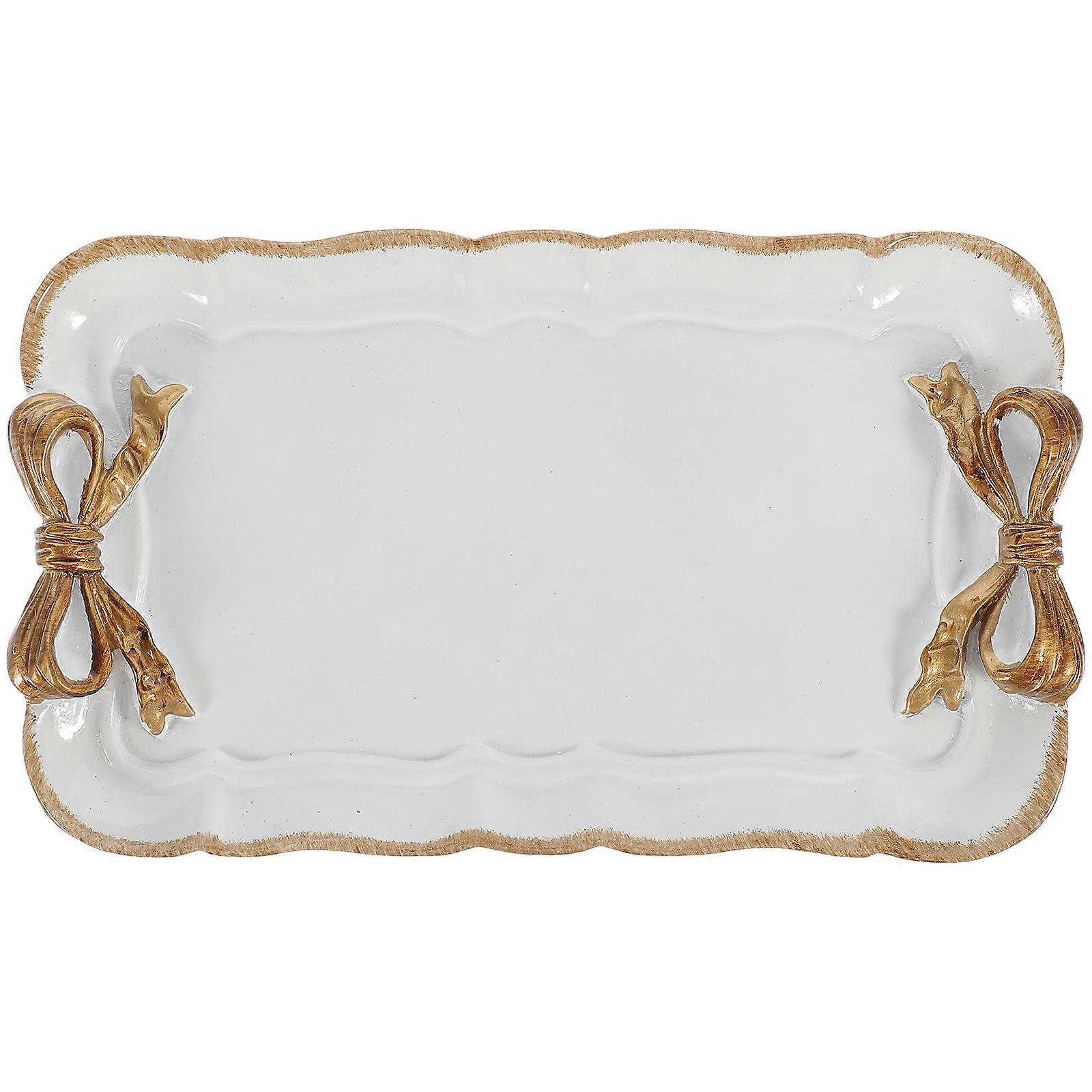Serving Platter Rectangular Tray Resin Bowknot Dessert Serving Tray Tableware Tray