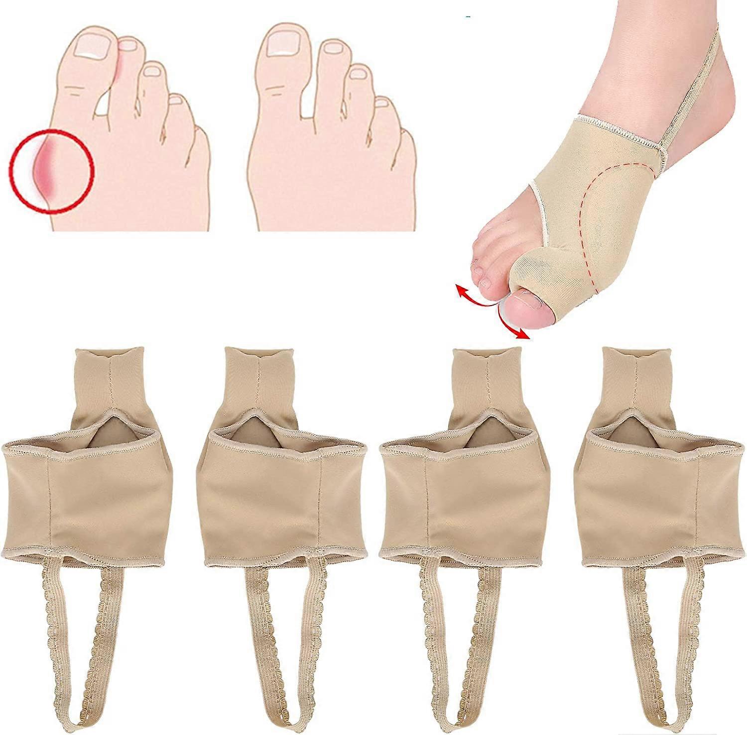 Valgus Corrector 2 Pairs with Elastic Lace Band, Foot Care Orthopedic Correction Tool Big Toe Separator Sleeve Splint and Hoof Insert,2024 Ping
