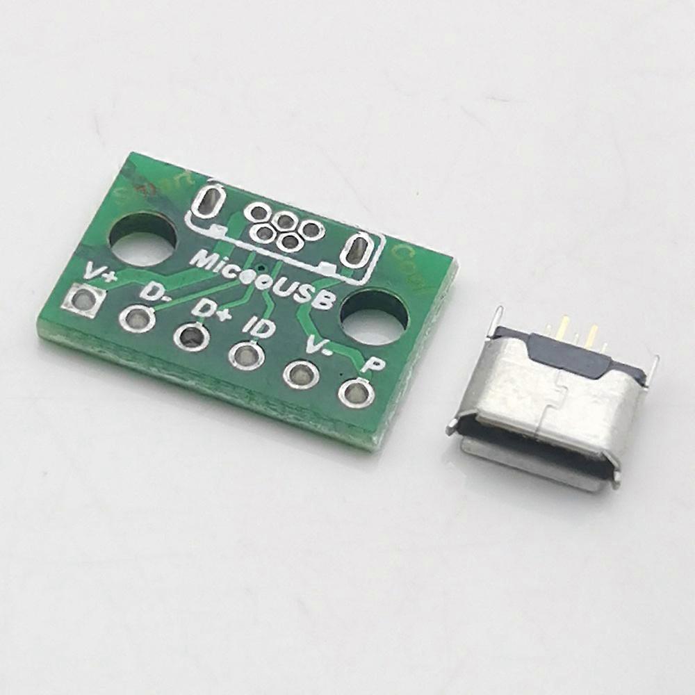 1-10PCS Vertical USB MicroUSB Socket Micro USB Connector Female PCB Converter Adapter Breakout Board 180 Degree Vertical Port