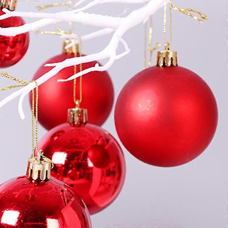 24Pcs julekuler glitrende Shatterproof Plast Xmas Tree Ornaments Party Decor