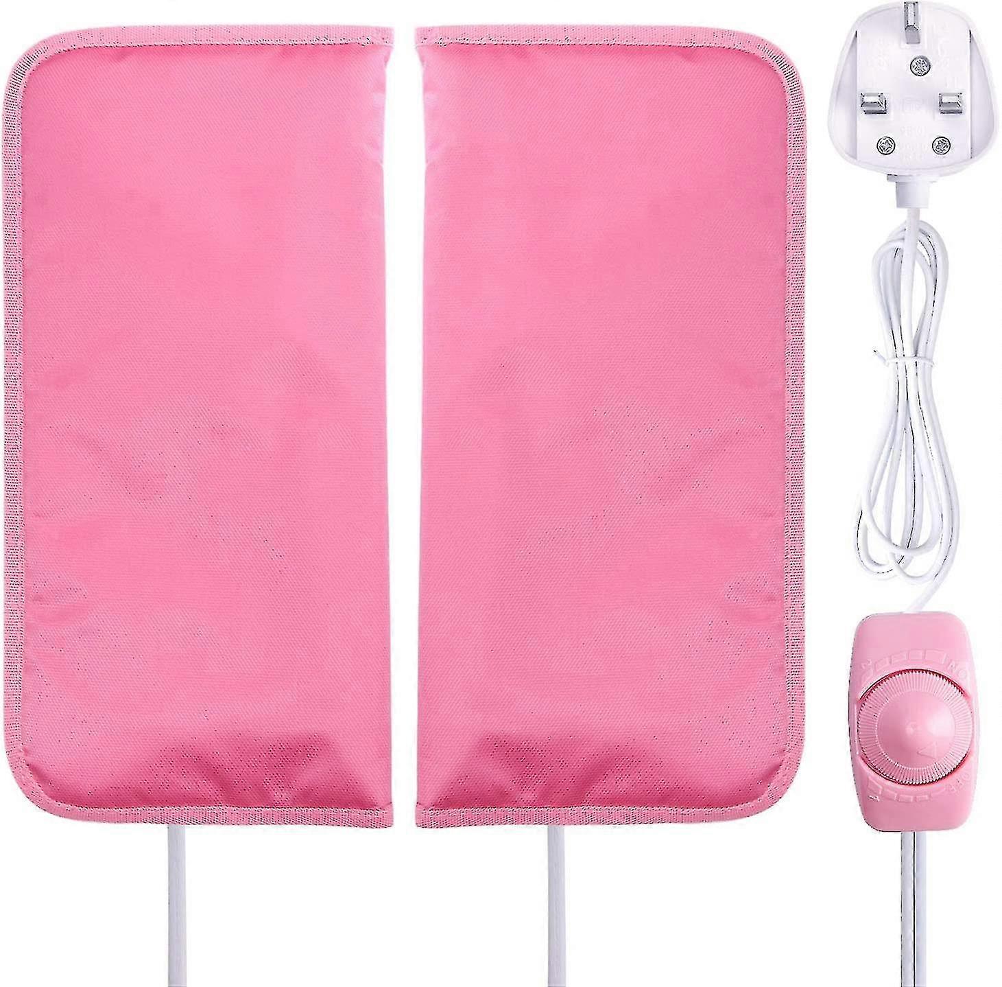 パラフィンハンドワックストリートメント用電気加熱ミトン手袋、ネイルアートマニキュアウォーマーミトン、ウォーム用セラピーミット(1個、ピンク)