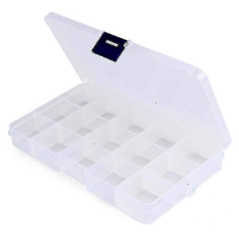 15 Compartments Transparent Plastic Storage Box