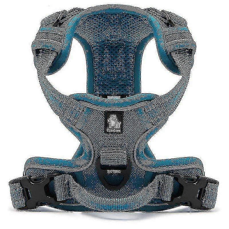 No Pull Dog Harness Reflective Adjustable With 2 Snap Buckles Easy Control Handle
