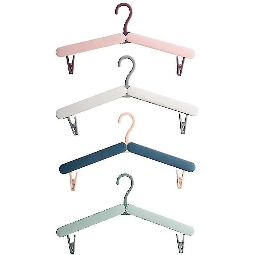 4pcs Foldable Hanger Travel Hanger Portable Drying Rack Multifunctional Camping Hanger