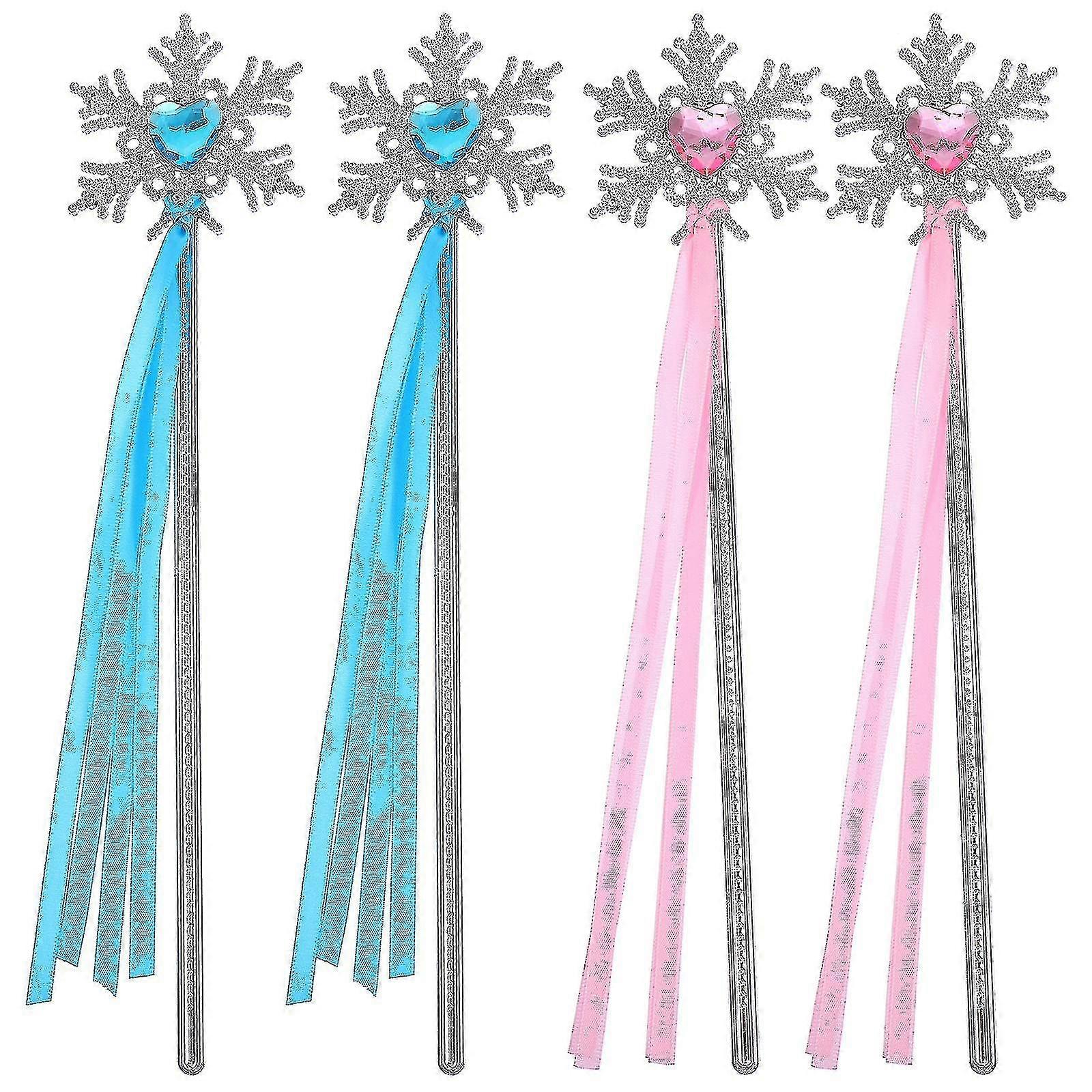 4pcs Frozen Snowflake Wands Snowflake Theme Winter Wands Birthday Party Wands