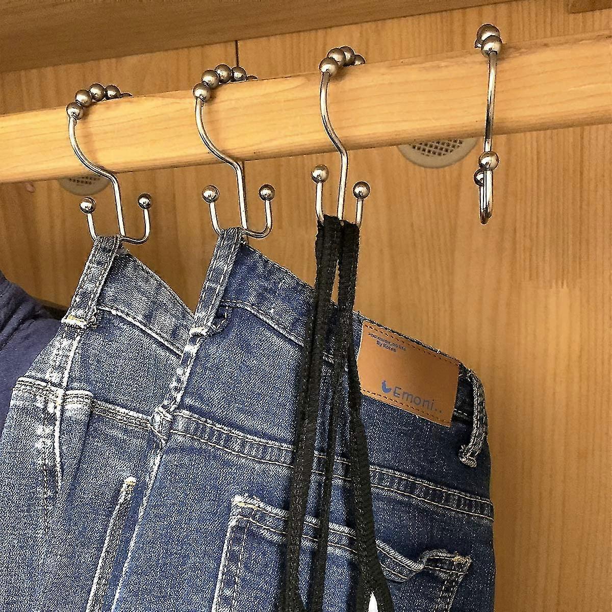 Shower Curtain Rings Hooks Roller Balls Polished