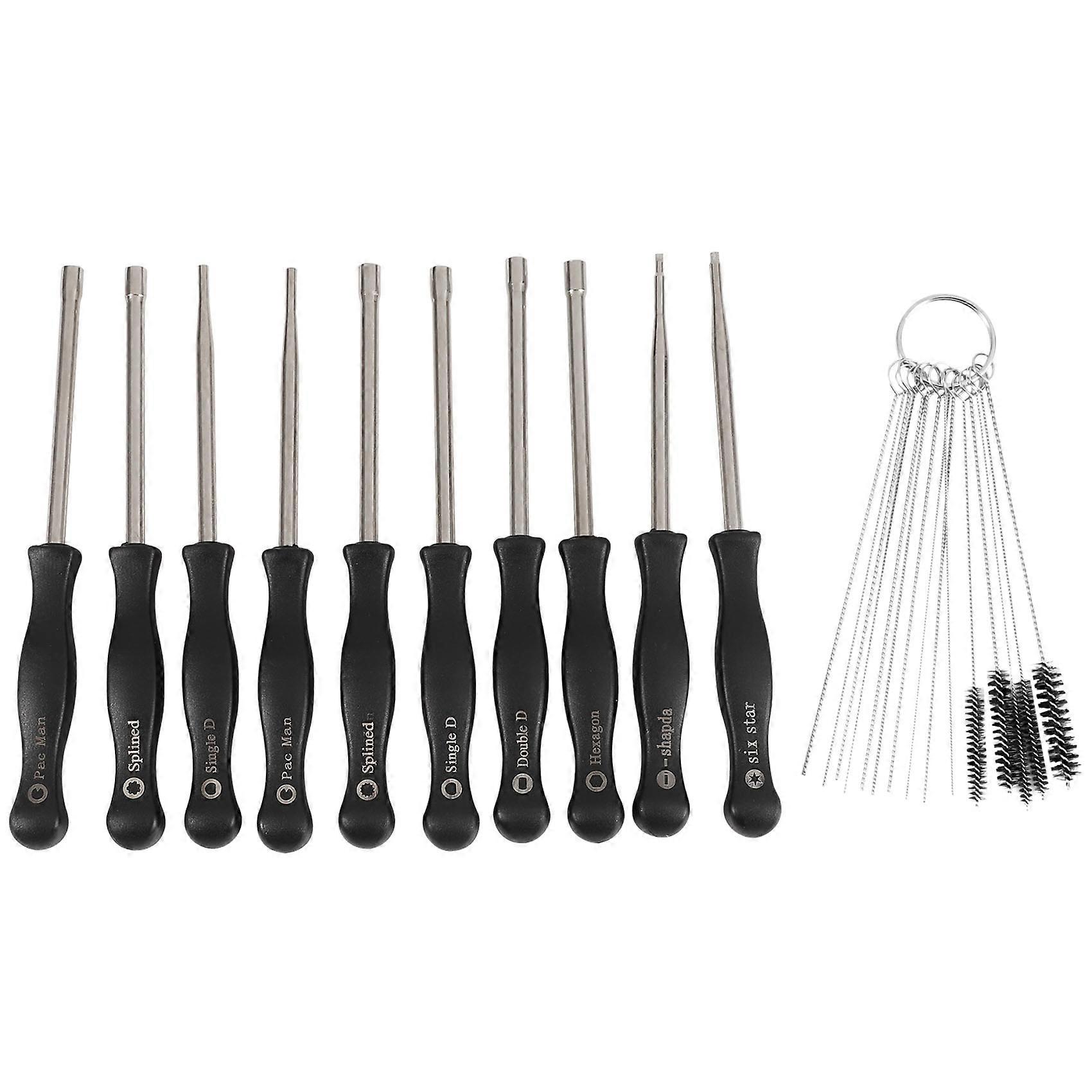10 Pcs Tune up Carburetor Adjusting Screwdriver Tool Kit with Cleaning Needles Brushes for for 2-Cy