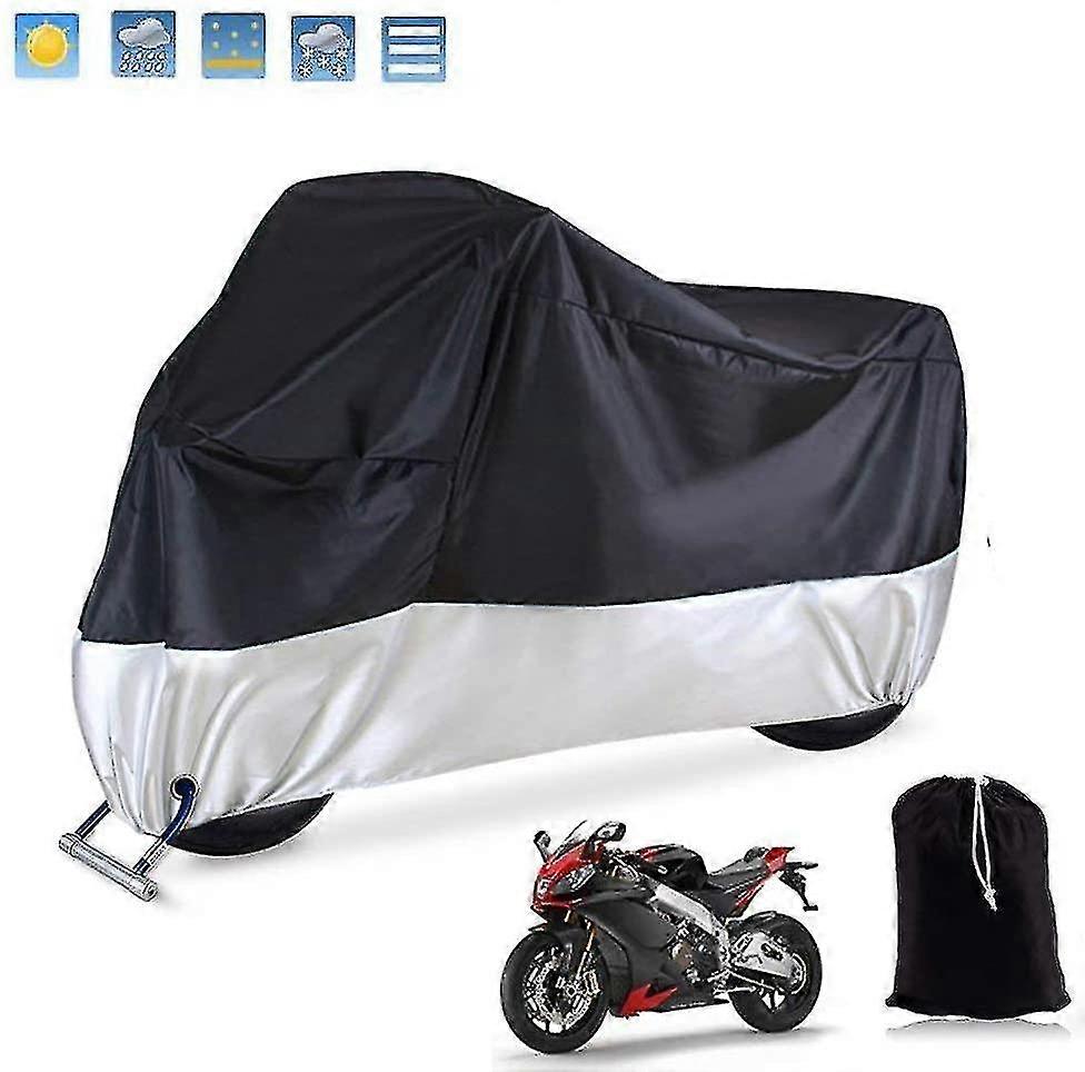 Motorcycle Tarpaulin Waterproof And Breathable Motorcycle Cover With 2 Keyholes, Dust, Rust And Uv Protection Fgao
