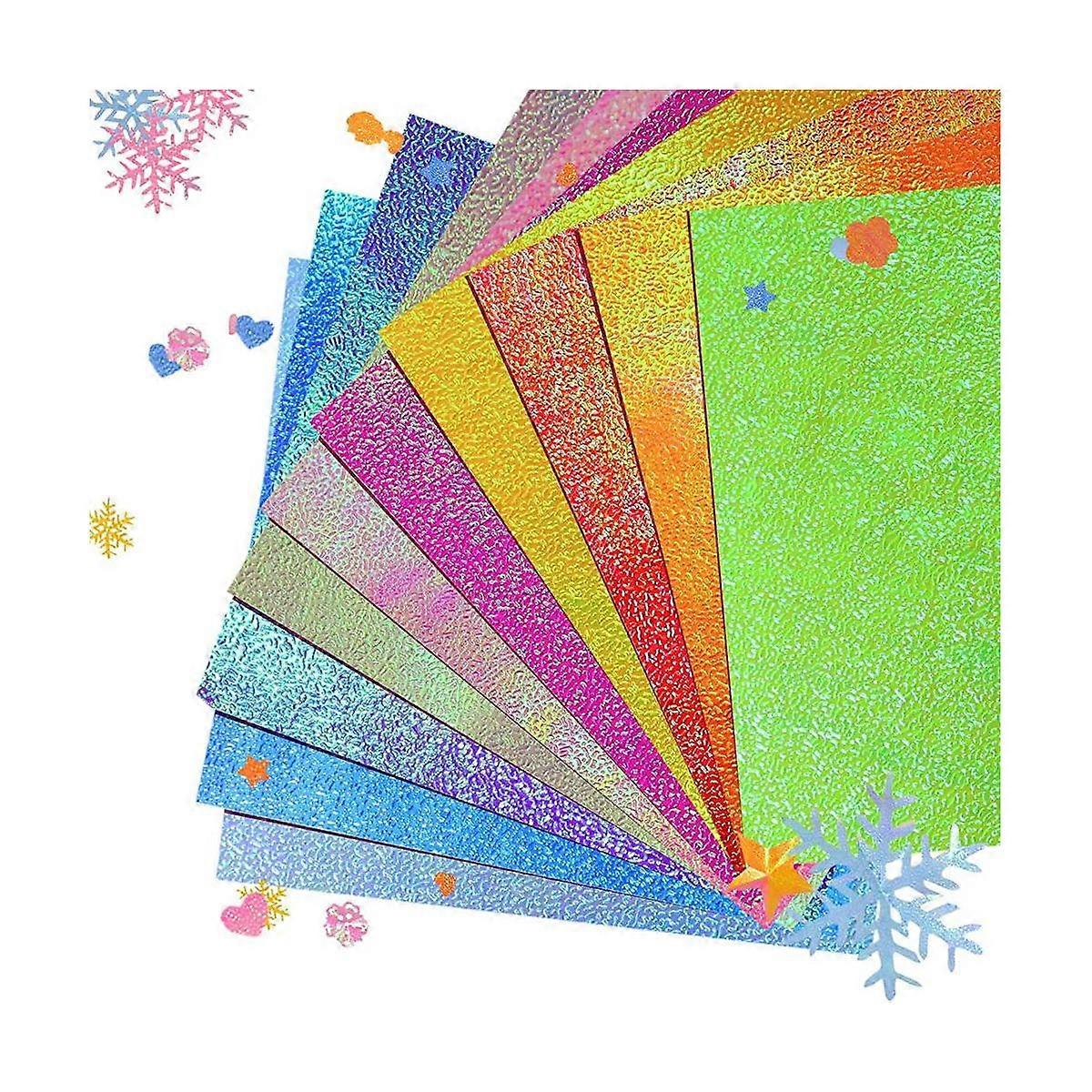 Paper Glitter Paper Gloss Paper for Crafts - 150 Sheets Paper Colourful Square Folding Paper for DI