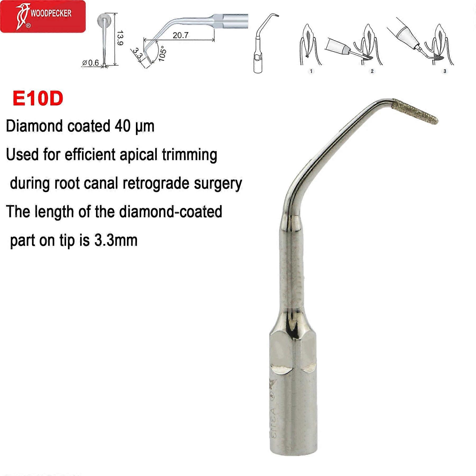 Woodpecker Dental Ultrasonic Scaler Tips E Series For Root Canal Endodontic Fit EMS UDS Ultrasonic Perio Scaler Handpiece