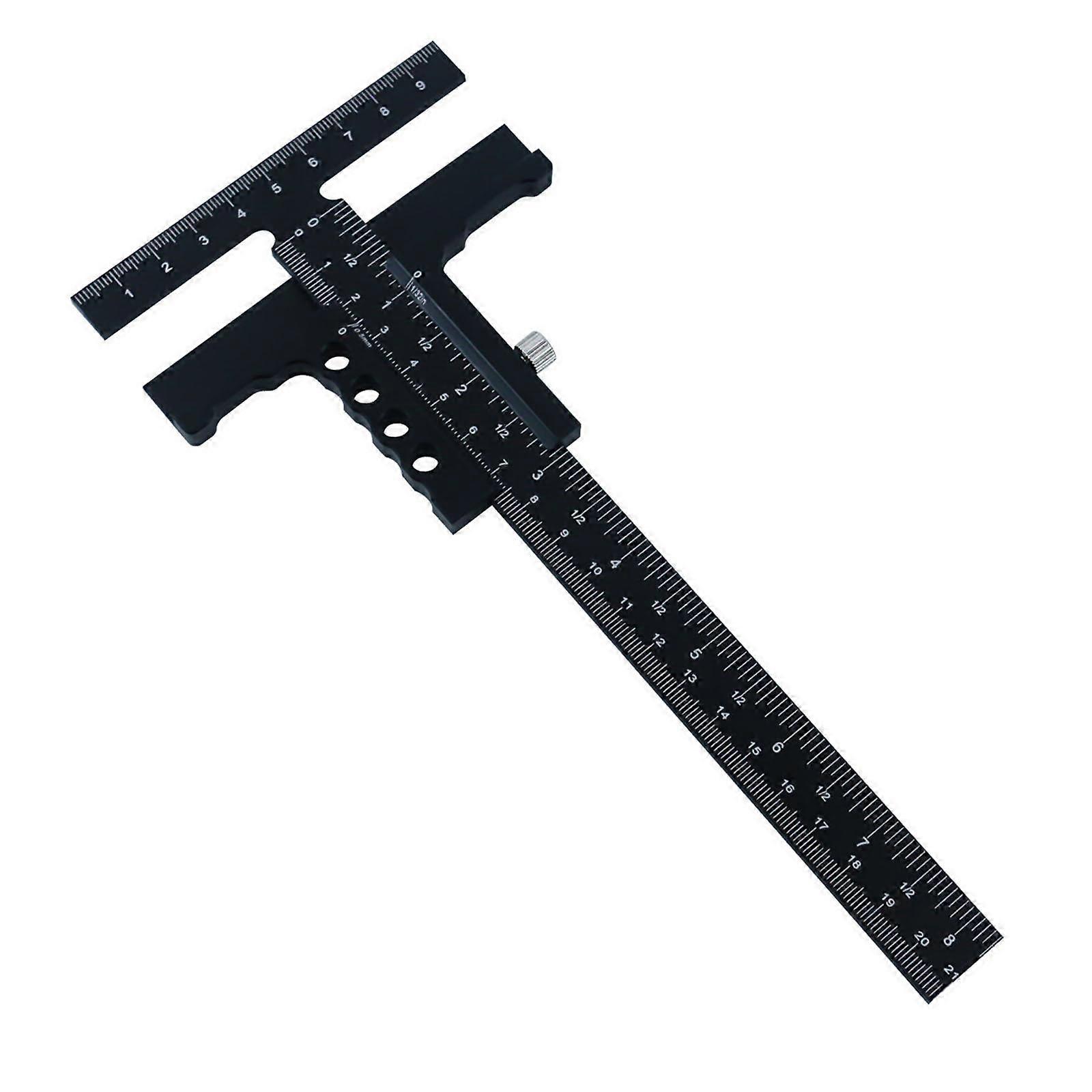 T Shaped Wood Workings Scriber Portable Sturdy Slide Ruler for Home Woodworker No Fine Tuning