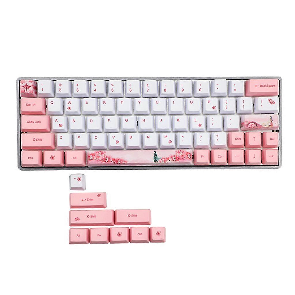 Sakura Sublimation Mécanique Clavier Mignon Keycaps PBT OEM Profil Keycap Pour GH60 GK61 GK64 Clavier