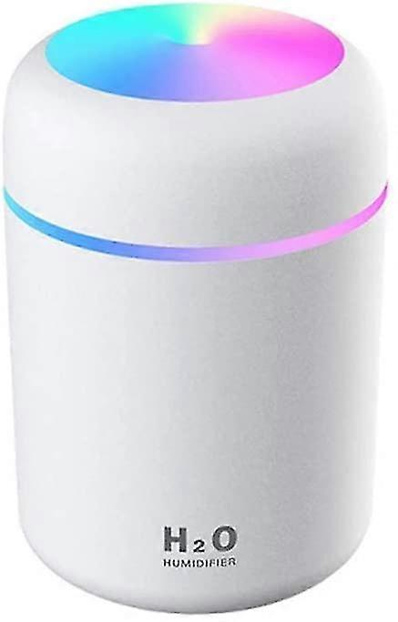 2024  Humidifier, 300ml Mini Portable Humidifier with Multicolor LED Night Light, 2 Mist Mode and Auto Shut-Off, Super Quiet (Black)